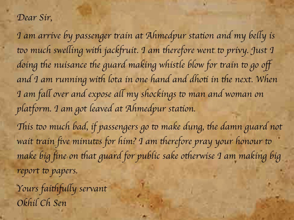 Okhil Chandra Sen Letter to Indian Railways